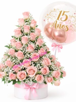 Arreglo Rosado 15 Años Cali - Floristería La Calidad