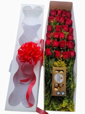 Caja de Rosas y Chocolates Cali - Floristería La Calidad